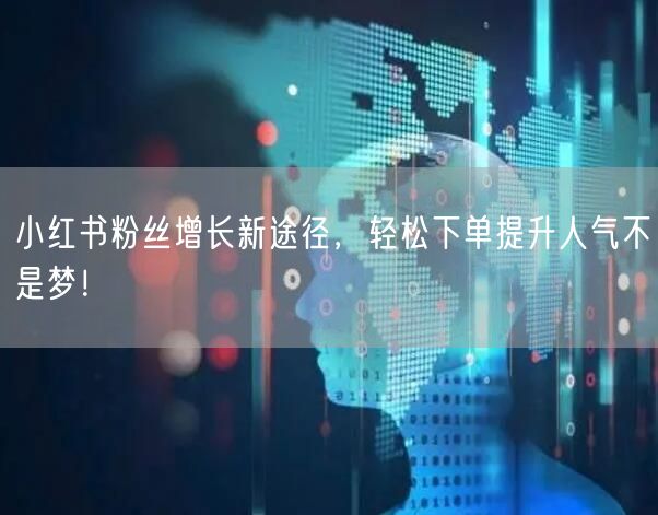 小红书粉丝增长新途径,轻松下单提升人气不是梦!