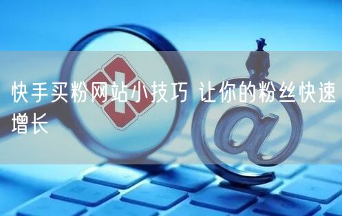 快手买粉网站小技巧 让你的粉丝快速增长