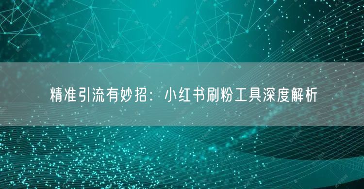 精准引流有妙招:小红书刷粉工具深度解析