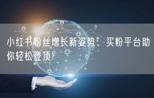 小红书粉丝增长新姿势:买粉平台助你轻松登顶!