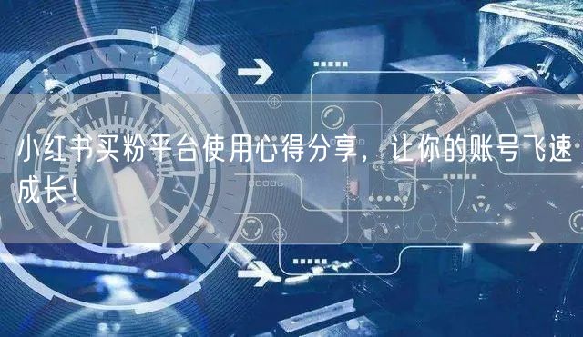 小红书买粉平台使用心得分享,让你的账号飞速成长!
