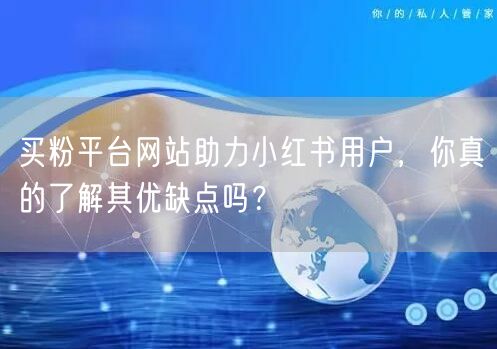 买粉平台网站助力小红书用户,你真的了解其优缺点吗?