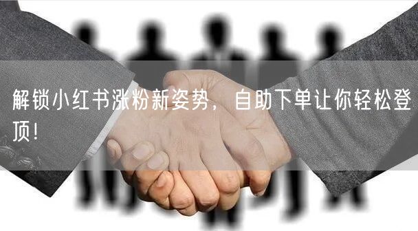 解锁小红书涨粉新姿势,自助下单让你轻松登顶!