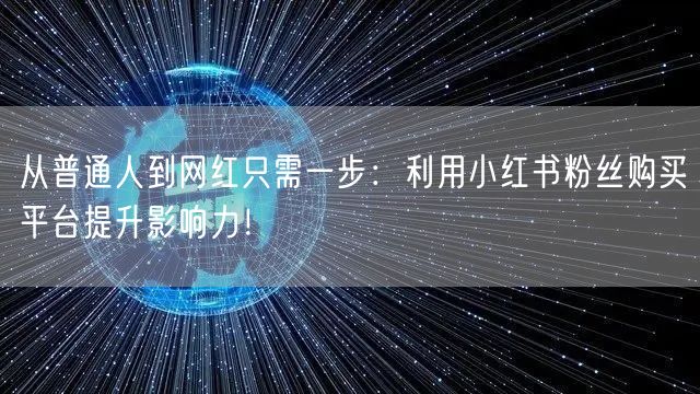 从普通人到网红只需一步：利用小红书粉丝购买平台提升影响力！